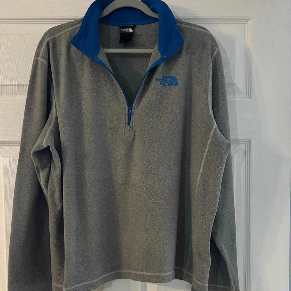 The North Face Gray and Blue Light Fleece Zip Up